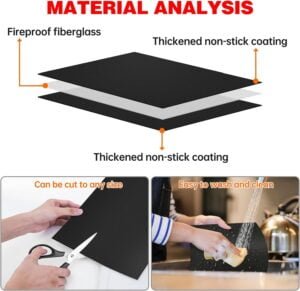 SPGOOD BBQ Grillmatte,5er Set Antihaft Teflon Grillmatten Grillplatte Gasgrill, Backpapier Wiederverwendbar,für Holzkohlegrill, Elektronischen Grill, Backofen, PFOA-Frei über 40x32CM