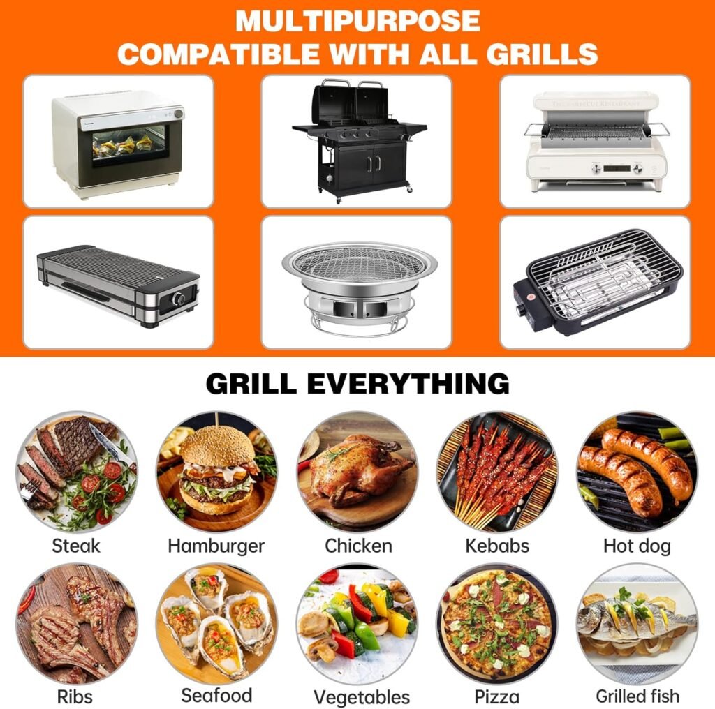 SPGOOD BBQ Grill Mat, Teflon Grill Mats, Gas Grill, 100% Non-Stick, PFOA Free for up to 260°C / 500°F