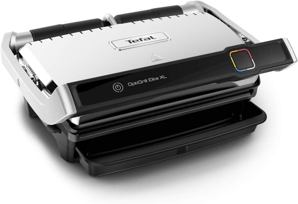 Tefal OptiGrill Elite XL - electric grill for the automatic kitchen with 16 automatic programs, freezer function, meat, well marked, manual mode, stainless steel, black GC760D12